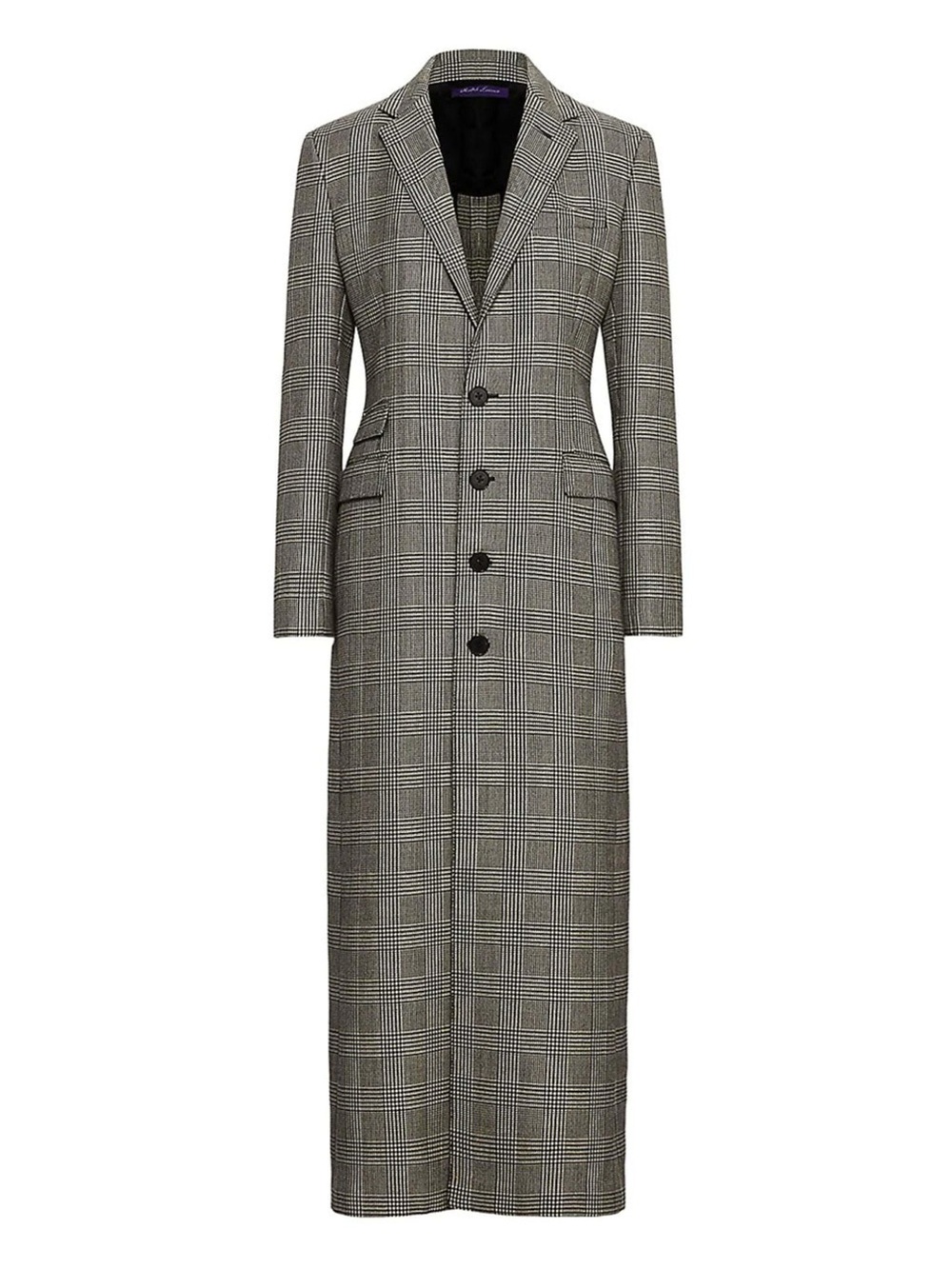 $5k Ralph Lauren Purple Label Long Glen Plaid Wool Coat Italy Women’s 12